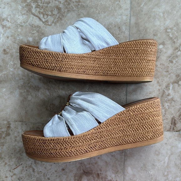 Italian Shoemakers Amayra Wedge Sandal in Sparkly White - Picture 4 of 7